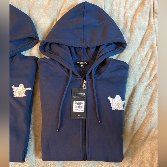 True Religion Navy Blue Hoodie Bundle Size Large and X Large - Picture 5 of 12